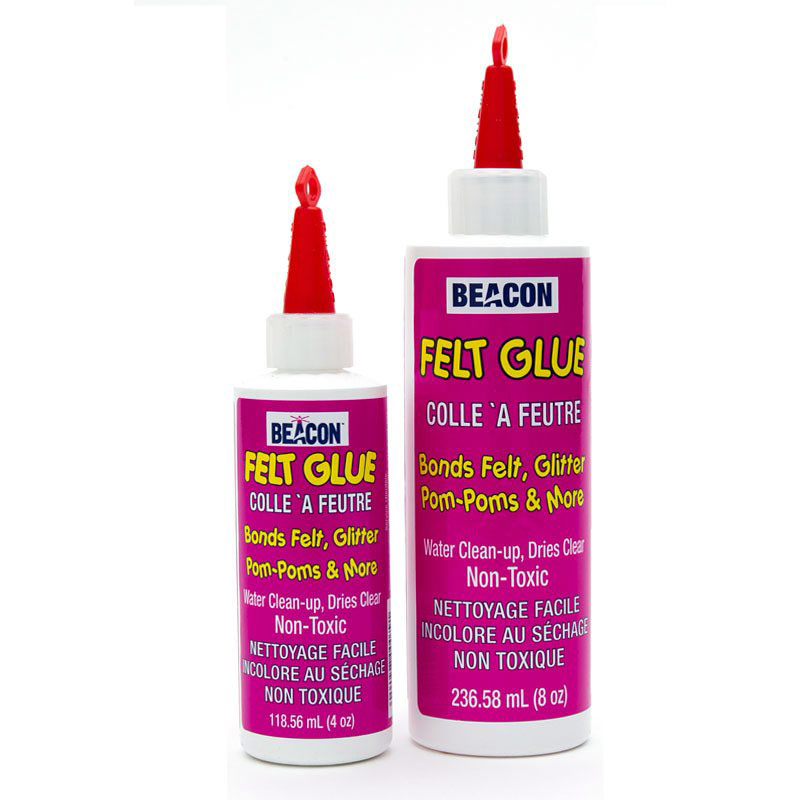 BEACON Felt Glue - Fast Fix for All Felt Projects, Non-Toxic, Dries Clear,  Great for Kids, Washer-Friendly, 4-Ounce