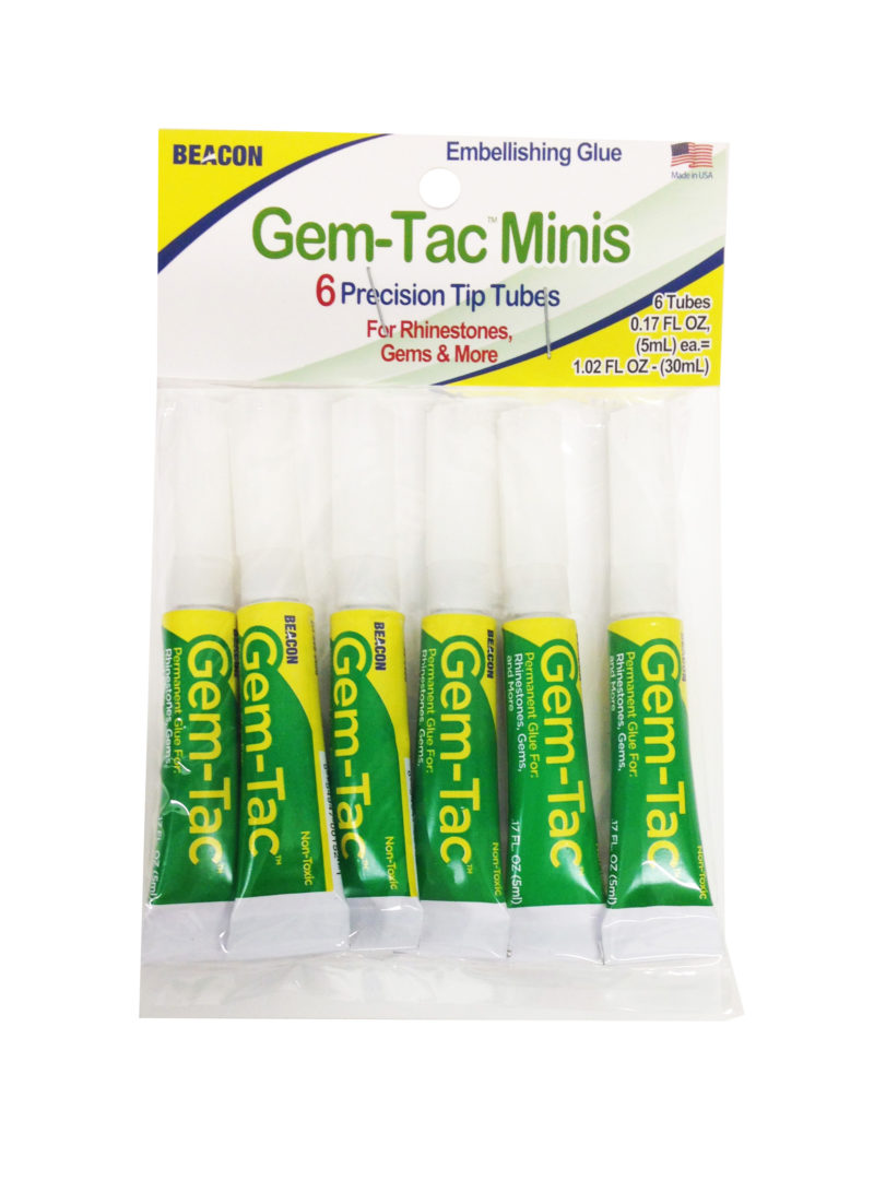Gem-Tac Glue - 2oz bottle - Made for fabric - Ideal for gluing rhinestones  onto fabric