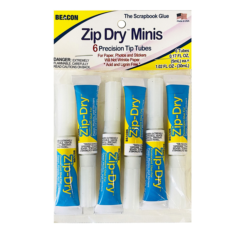 Beacon ZIP DRY Scrapbooking Glue 1oz Tube for PAPER won't Wrinkle 