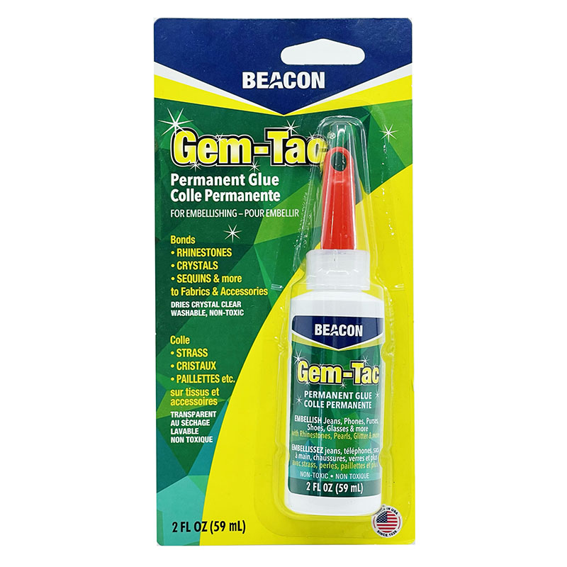 BEACON Gem-Tac Premium Quality Adhesive for Securely Bonding Rhinestones  and Gems - Water-Based, UVA Resistant, 1-Ounce